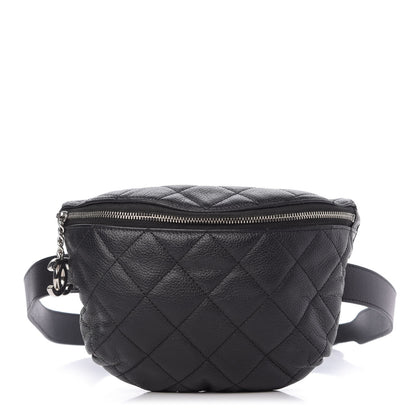 Chanel Grained Calfskin Quilted Waist Belt Bag Black 1 of 9
