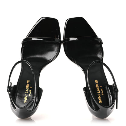 Saint Laurent Vernice Chiffon Opyum 85 Sandals 38.5 Black 2 of 13