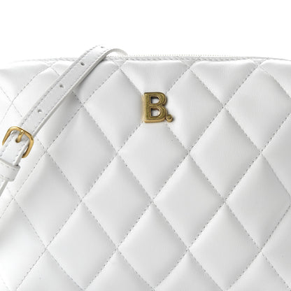 Balenciaga Nappa Calfskin Quilted Touch B Camera Shoulder Bag White 9 of 9