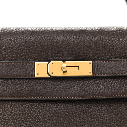 Hermes Taurillon Clemence Kelly Retourne 32 Chocolate 8 of 16