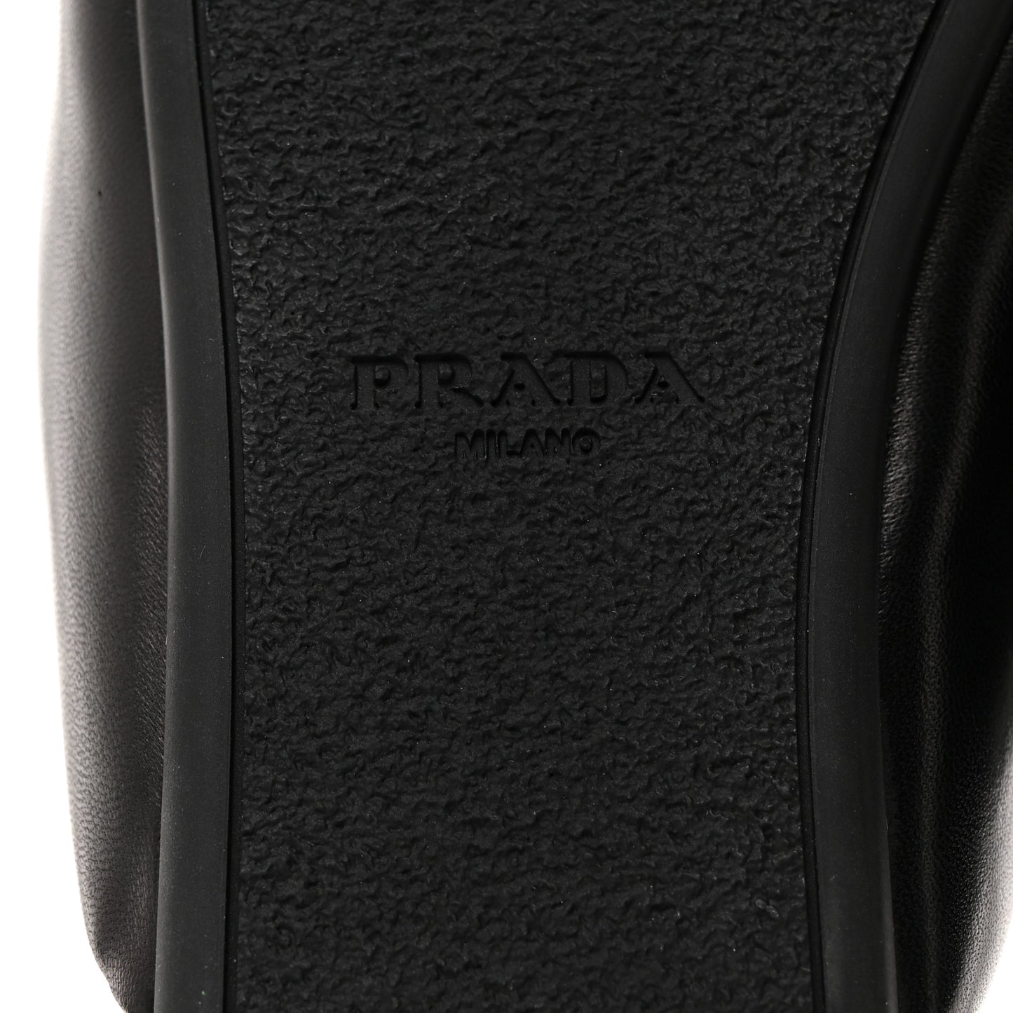 Nappa Soft Padded Metal Triangle Logo Lug Sole 20mm Mules 36 Black