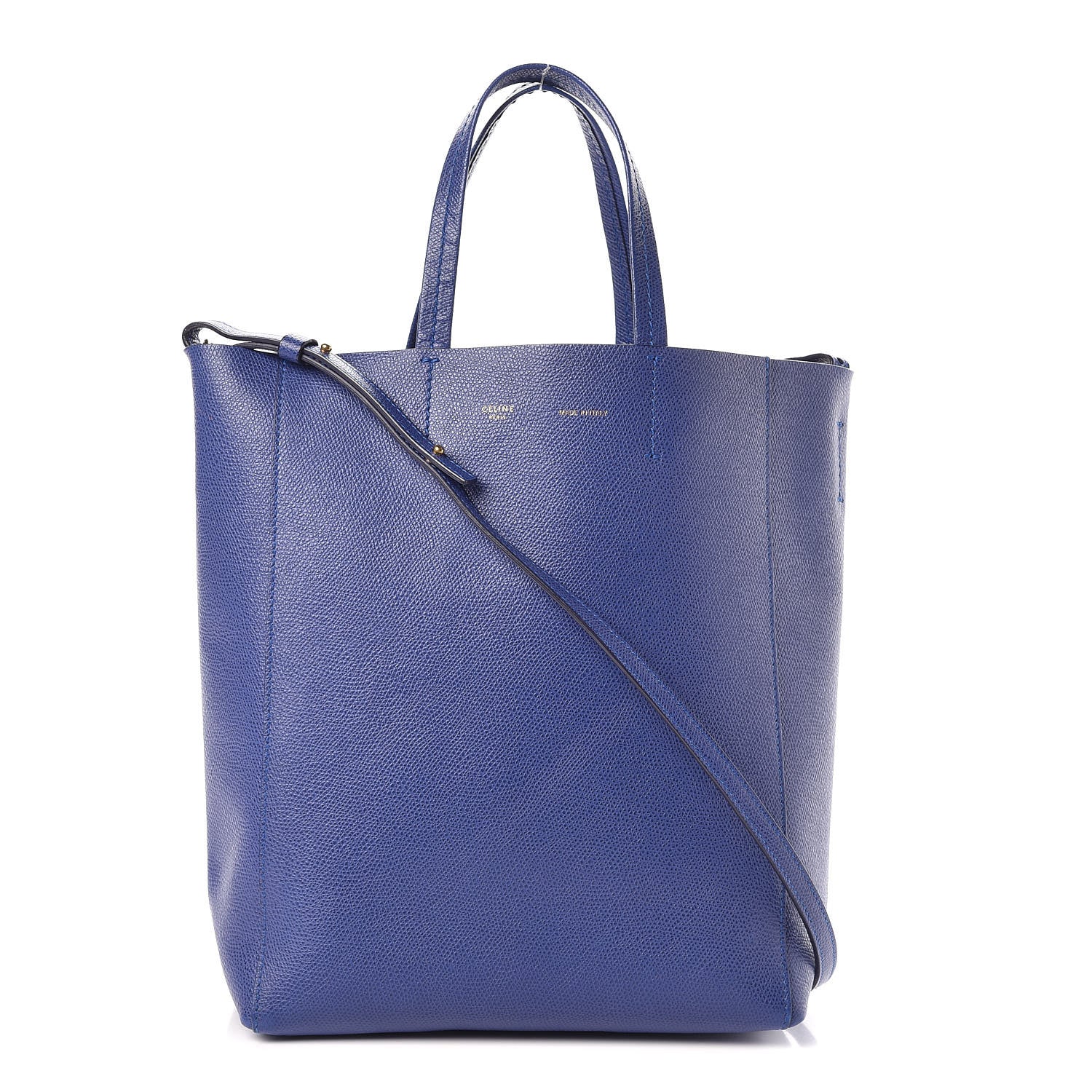 Celine Grained Calfskin Small Vertical Cabas Indigo 1 of 15