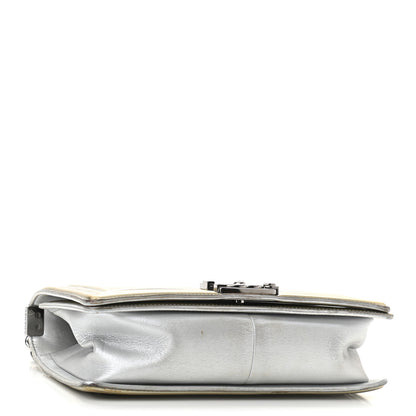 Chanel Metallic Patent Calfskin Quilted Medium Boy Flap Silver 4 of 11