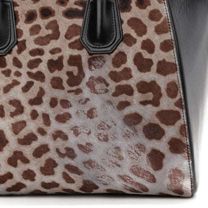 Givenchy Pony Hair Smooth Calfskin Leopard Print Antigona Black 11 of 13