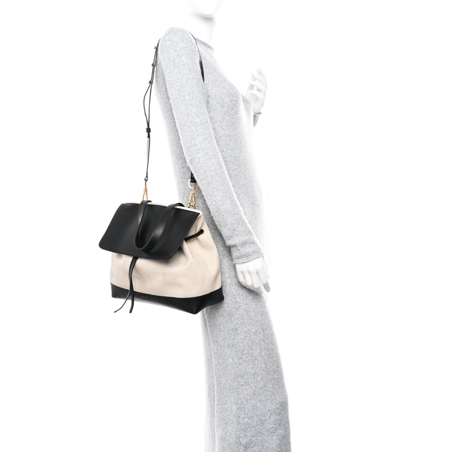 Mansur Gavriel Canvas Calfskin Lady Bag Creme Black 2 of 11