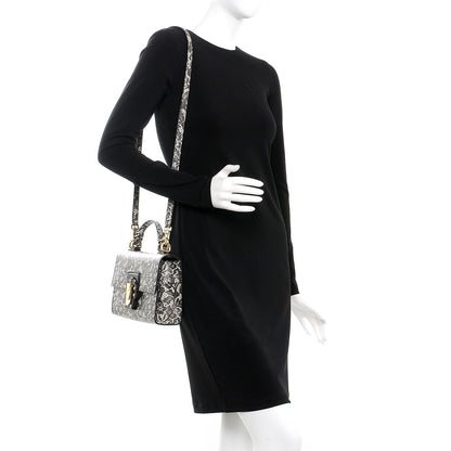 Dolce & Gabbana Lace Printed Calfskin Lucia Top Handle Bag Black 2 of 6