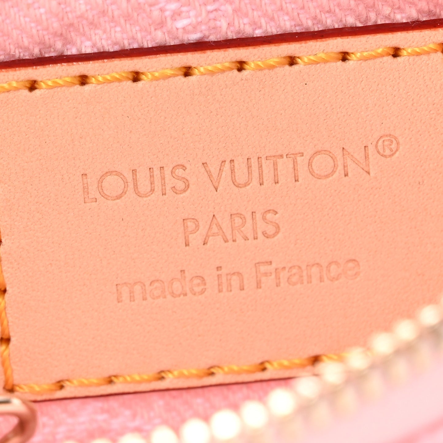 Monogram Denim Key Pouch Washed Pink