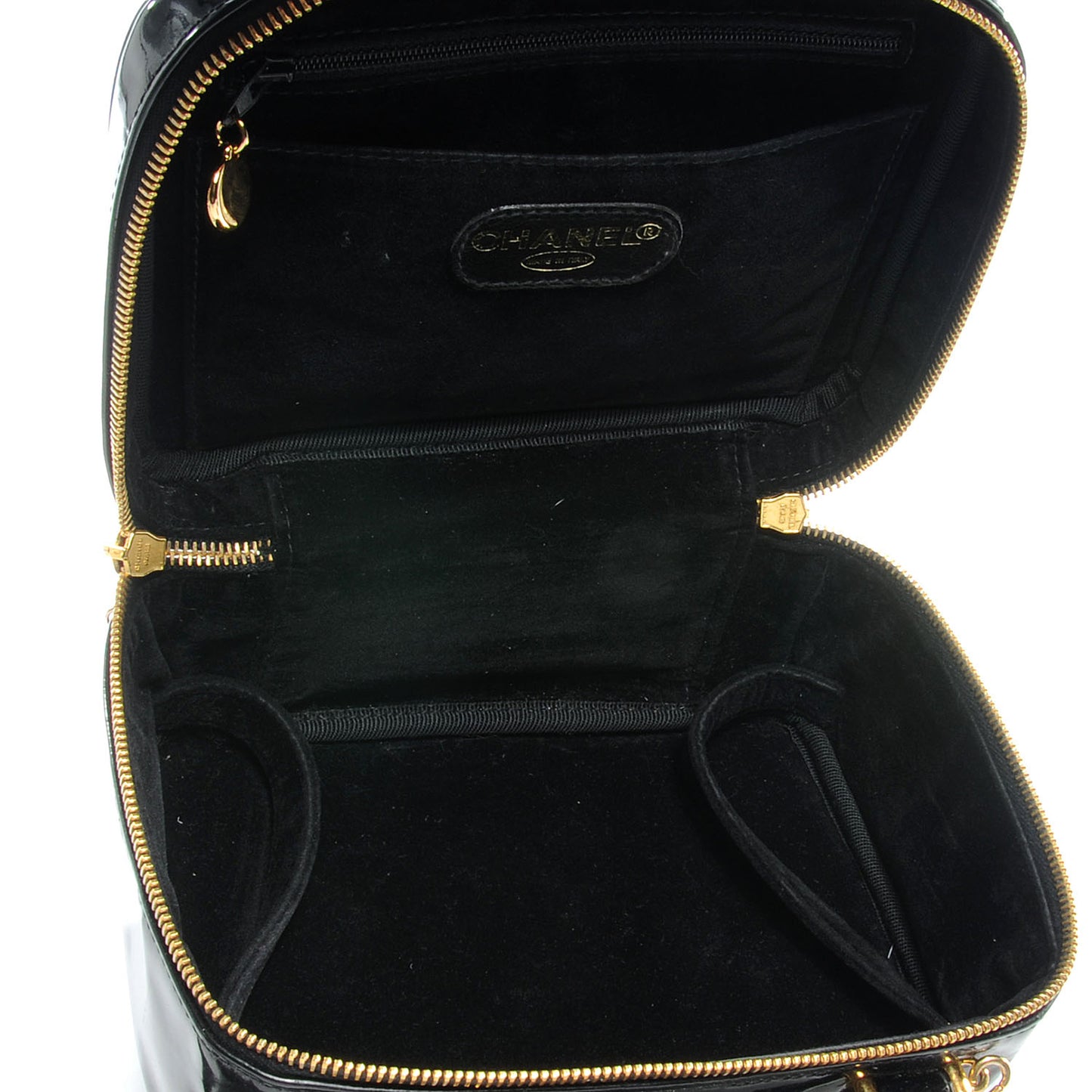 Patent Vanity Cosmetic Case Black