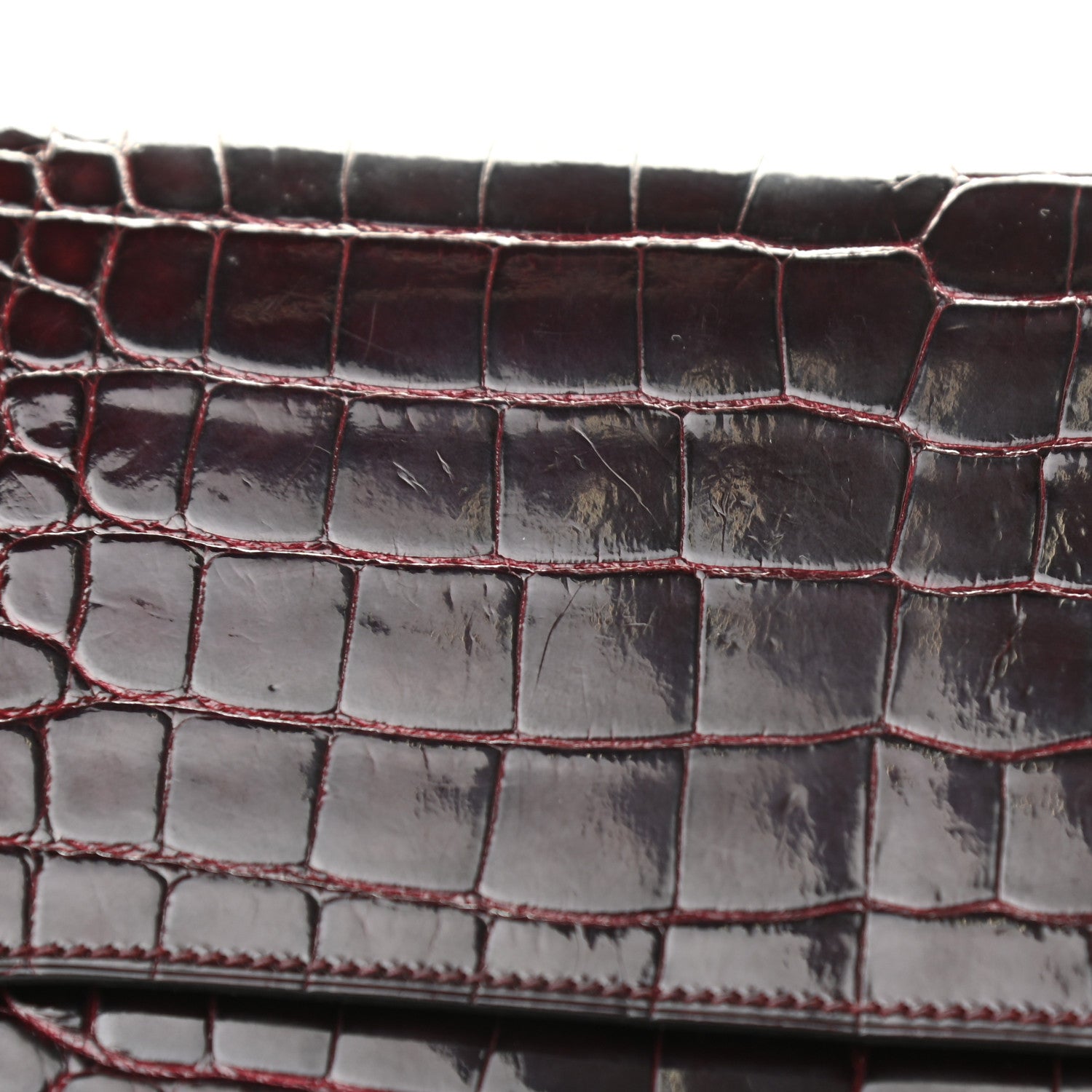 Hermes Shiny Alligator Constance Long Wallet Bordeaux 8 of 12