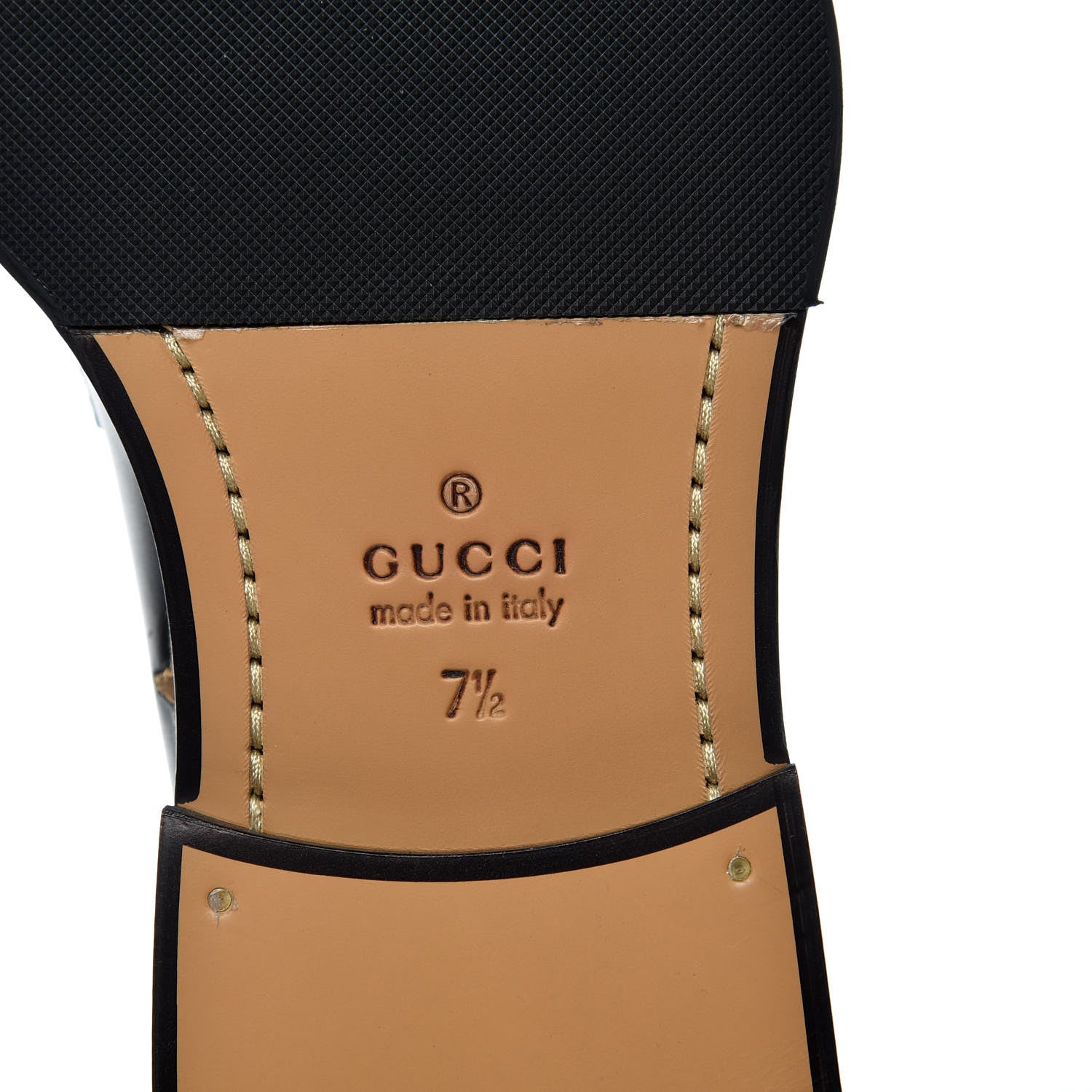 Gucci Calfskin Sylvie Web Bee Star Embroidered Mens Brogue Captoe Boots 7.5 Black 6 of 8