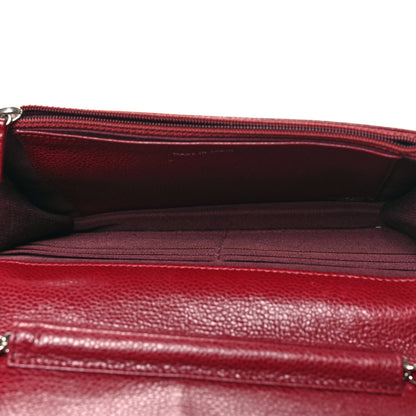 Chanel Caviar Quilted Wallet on Chain WOC Burgundy 5 of 11