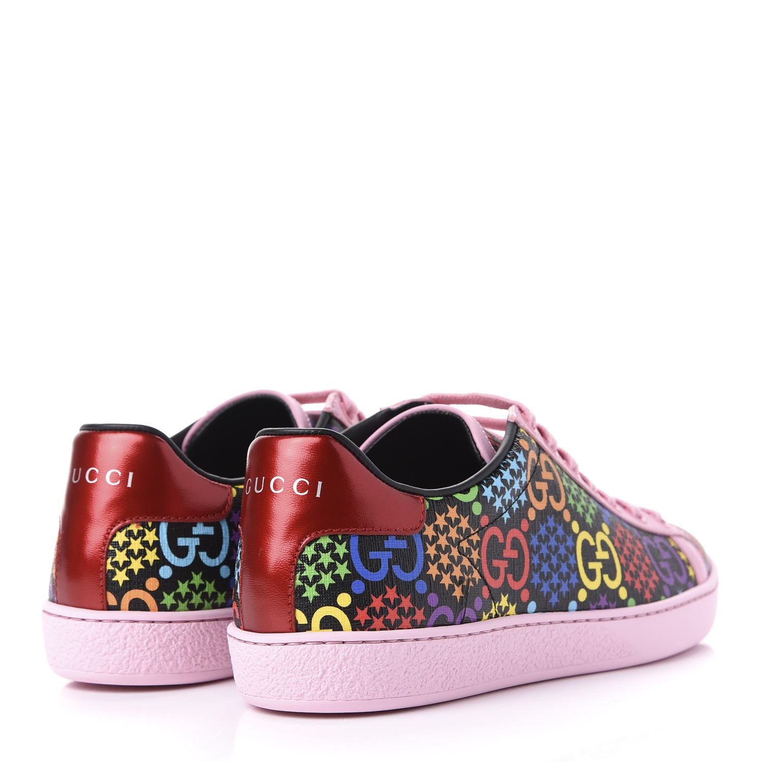Gucci GG Supreme Monogram Psychedelic Womens Ace Sneakers 36 Black Multicolor Sugar Pink 4 of 11