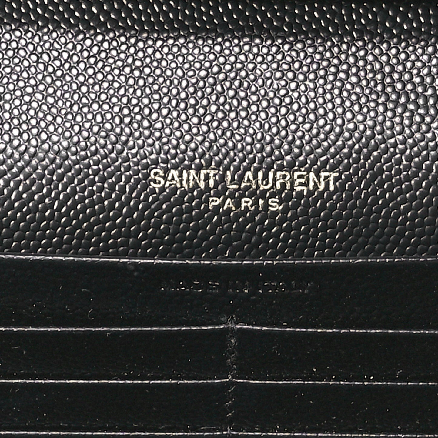 Grain De Poudre Matelasse Chevron Monogram Chain Wallet Black