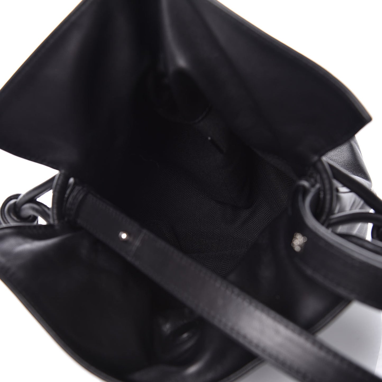 Calfskin Flamenco Knot Bag Black