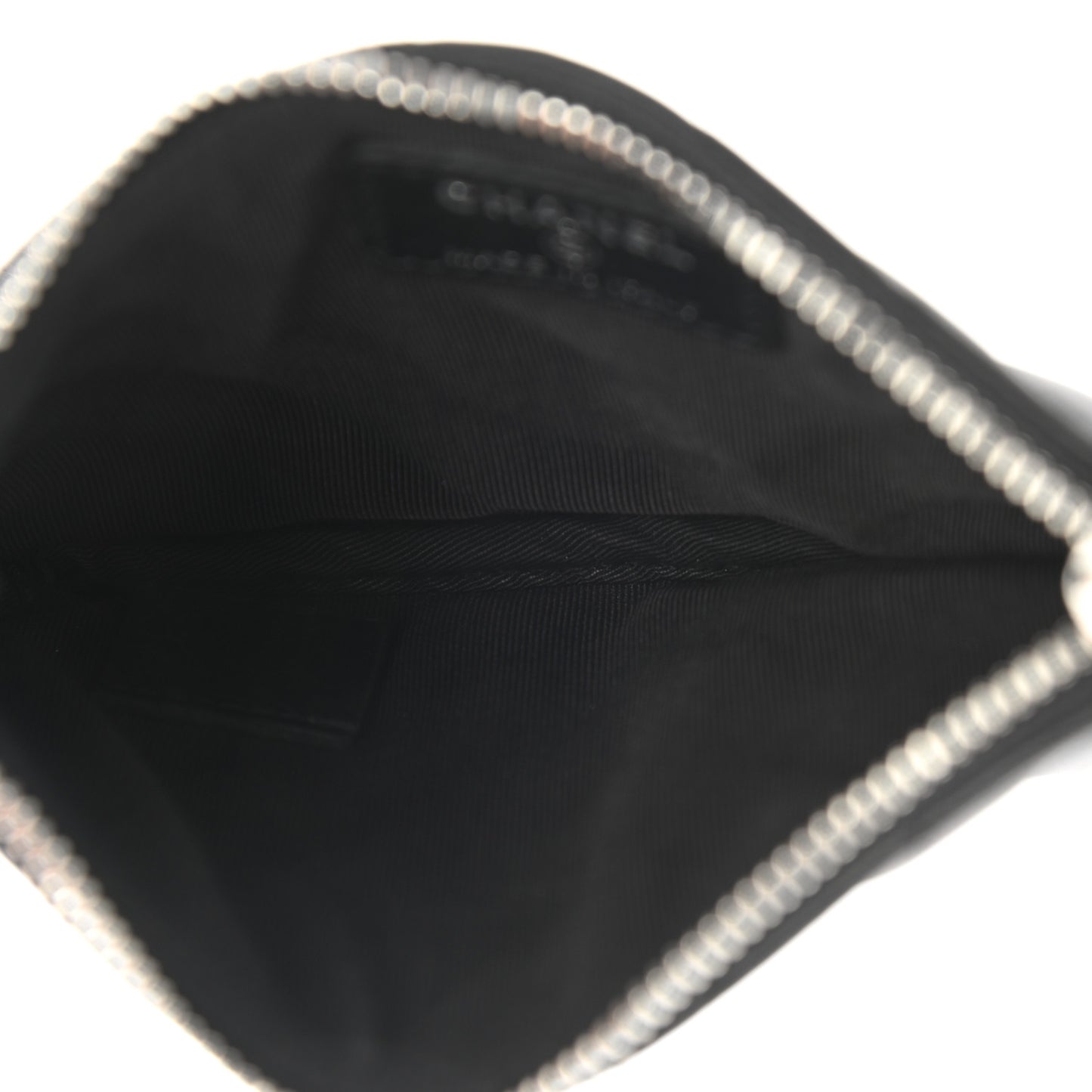Lambskin Chevron Quilted Studded Small Cosmetic Case Black