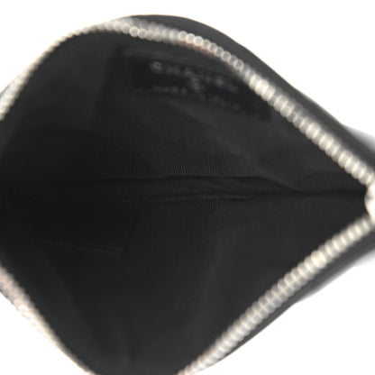 Chanel Lambskin Chevron Quilted Studded Small Cosmetic Case Black 5 of 7