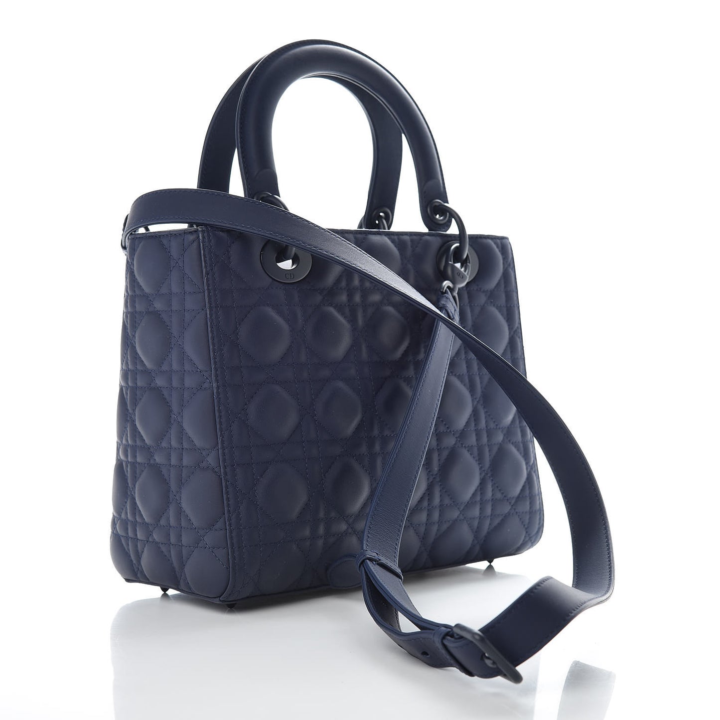 Ultra Matte Calfskin Cannage Medium Lady Dior Blue