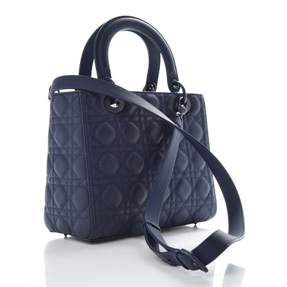 Christian Dior Ultra Matte Calfskin Cannage Medium Lady Dior Blue 3 of 10