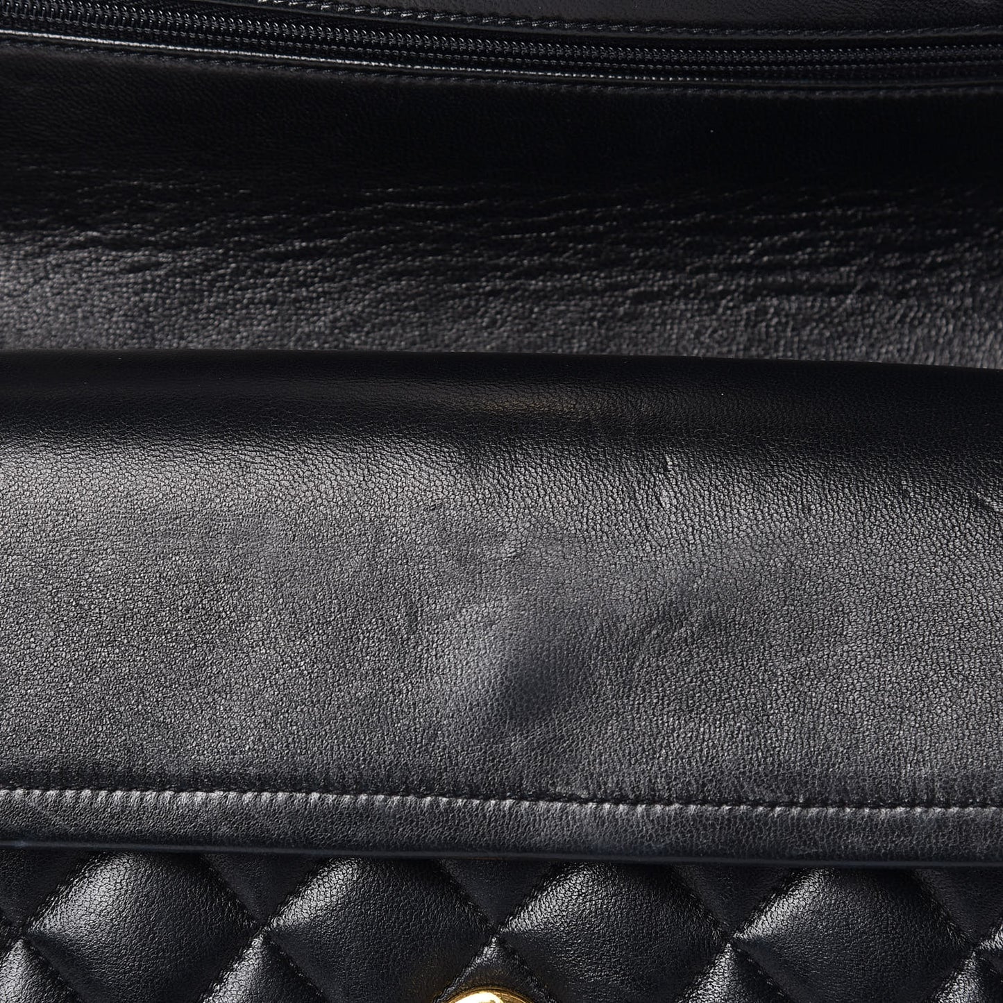 Lambskin Quilted Medium Double Flap Black