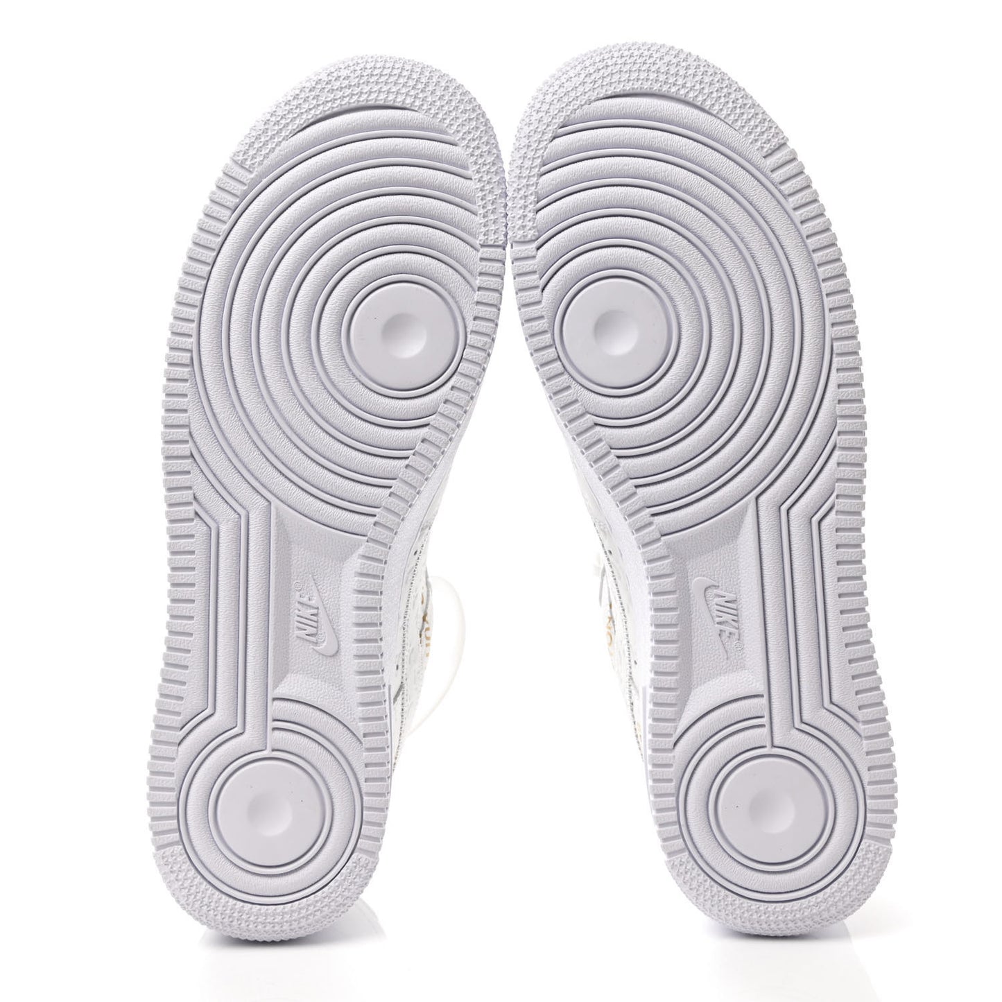 X NIKE AIR FORCE 1 Calfskin Monogram Mens Low Top Sneakers 9 White