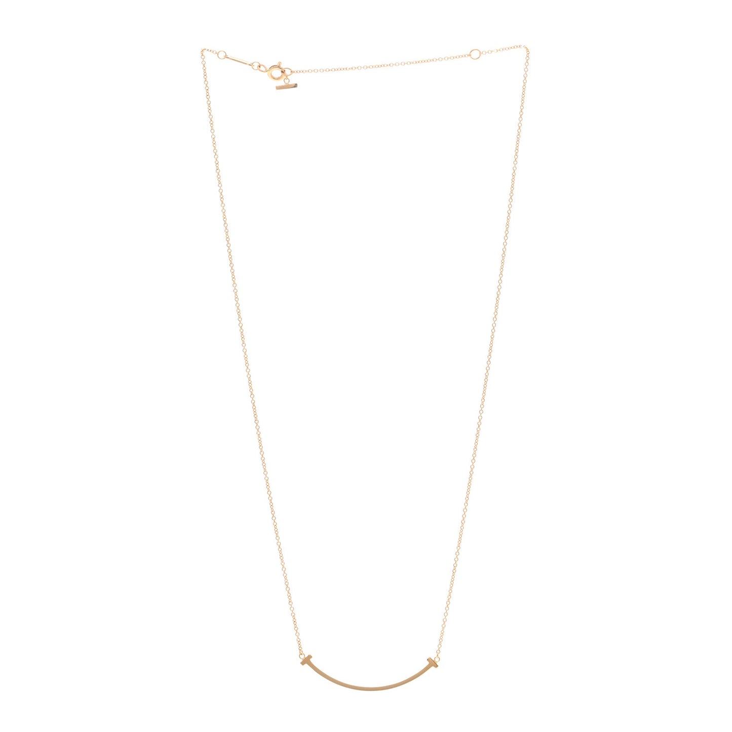 18K Rose Gold Small T Smile Pendant Necklace