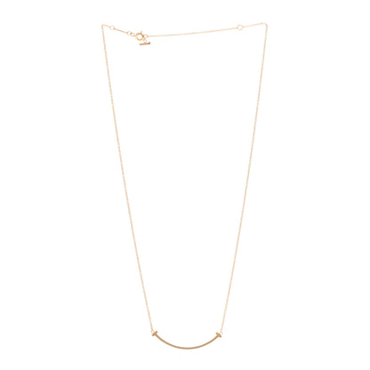 Tiffany 18K Rose Gold Small T Smile Pendant Necklace 3 of 4