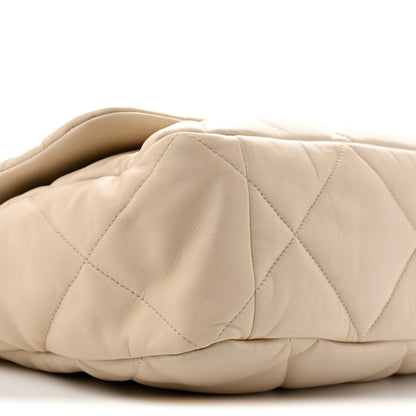 Chanel Lambskin Quilted Maxi Chanel 19 Flap Beige 9 of 13
