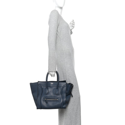 Celine Drummed Calfskin Mini Luggage Slate 2 of 14