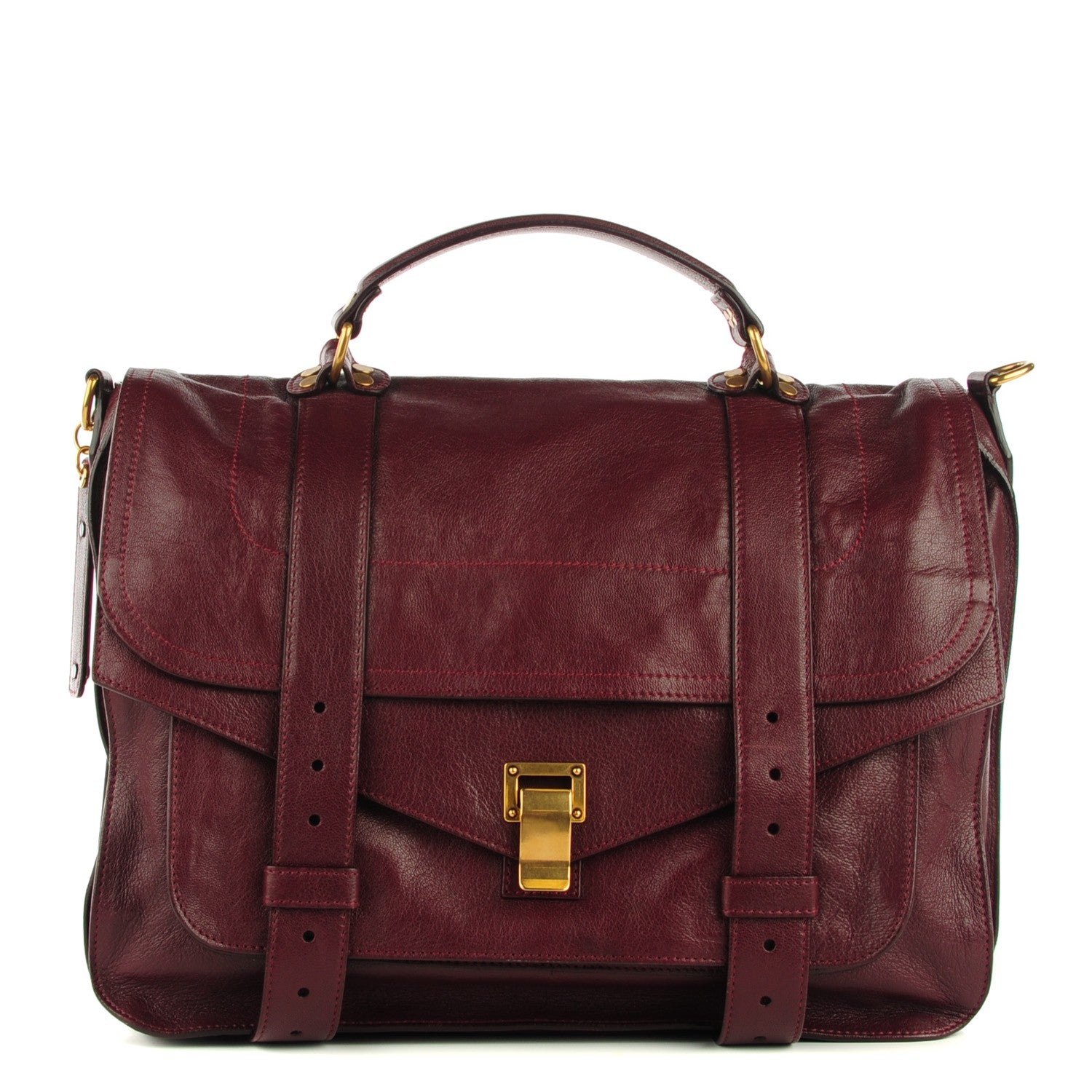 Proenza Schouler Lambskin Large PS1 Satchel Burgundy 1 of 11