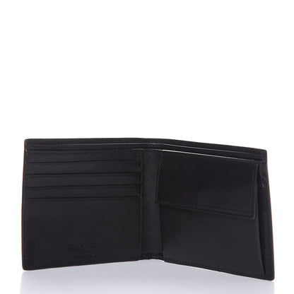 Saint Laurent Calfskin Baby Cat Print Bifold Wallet Black Red 5 of 8