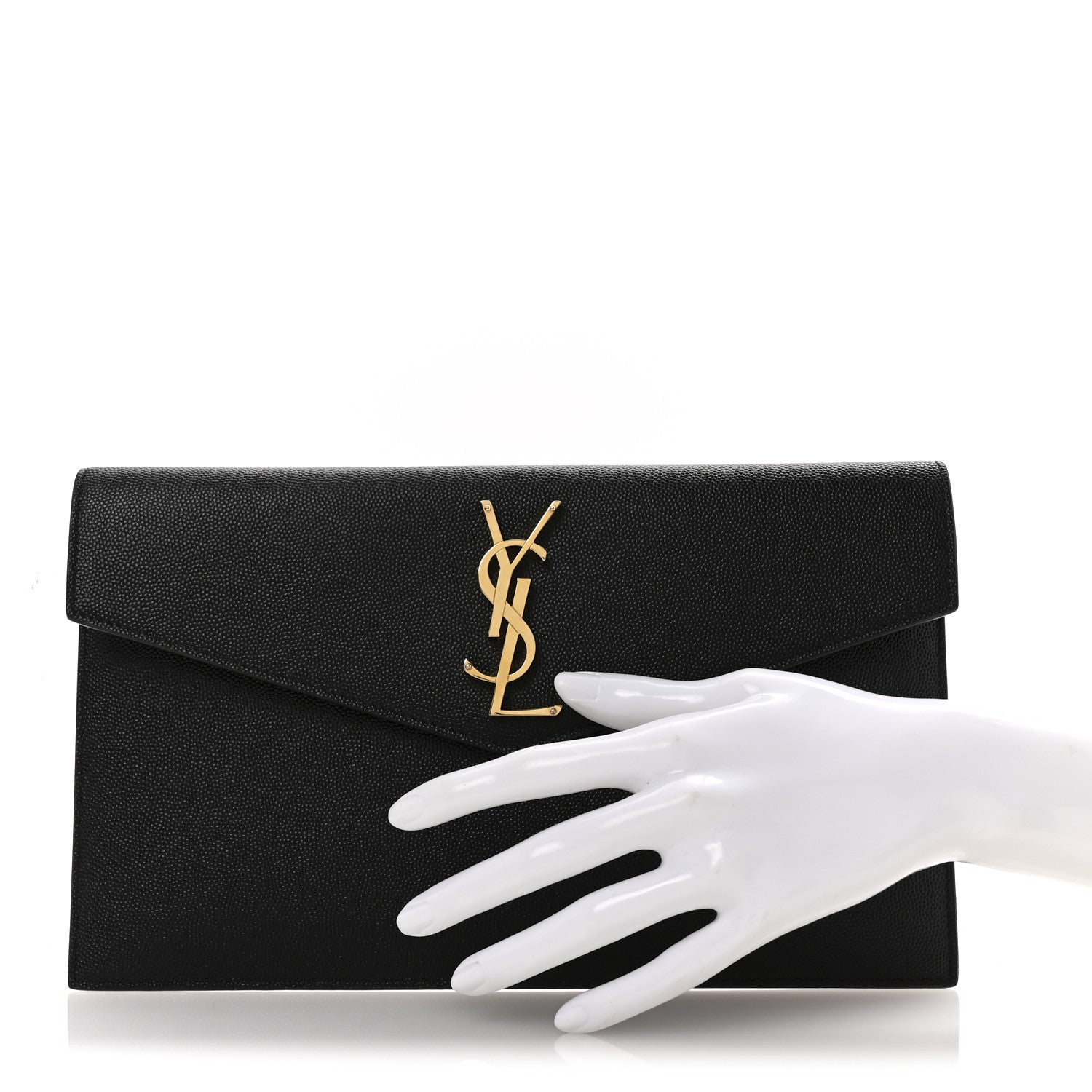 Saint Laurent Grain De Poudre Uptown Pouch Black 2 of 11