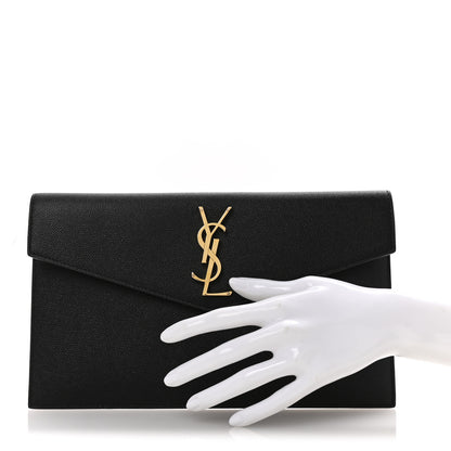 Saint Laurent Grain De Poudre Uptown Pouch Black 2 of 11