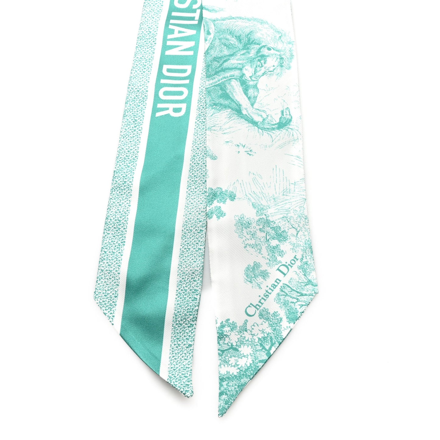 Silk Toile De Jouy Mitzah Scarf Green