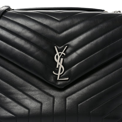Saint Laurent Calfskin Y Quilted Monogram Large Loulou Chain Satchel Black 8 of 10