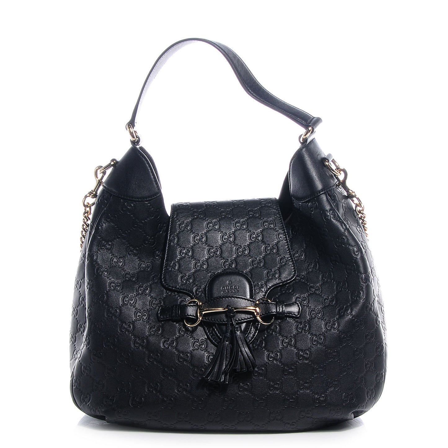 Guccissima Medium Emily Hobo Black