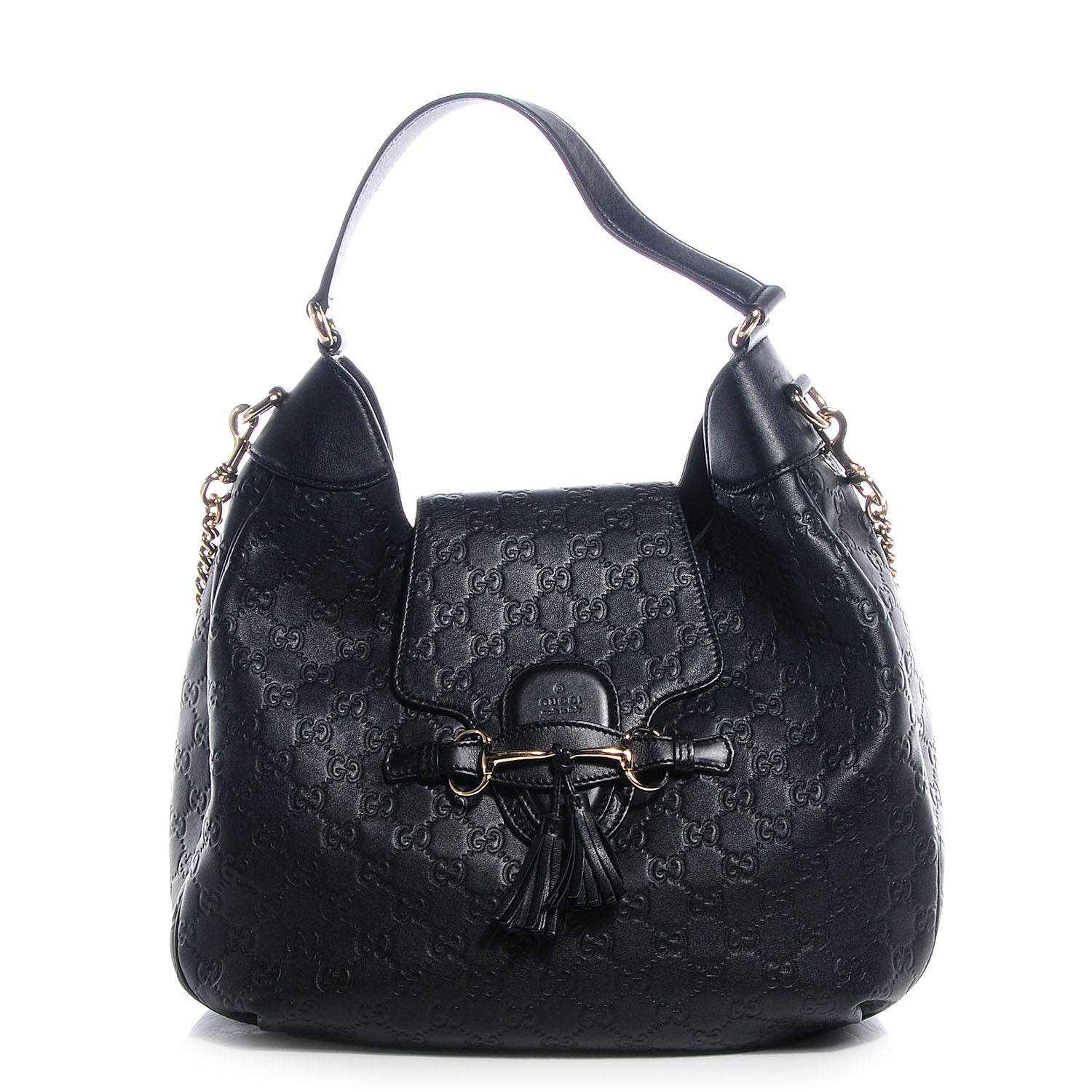 Gucci Guccissima Medium Emily Hobo Black 1 of 8
