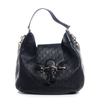 Gucci Guccissima Medium Emily Hobo Black 1 of 8