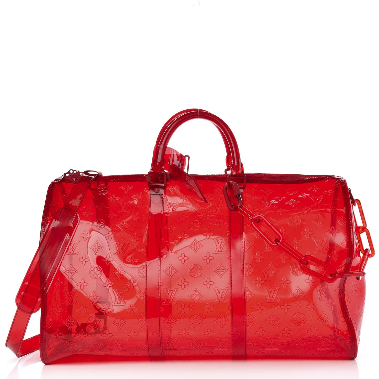 PVC Monogram Keepall Bandouliere 50 Grenadine Red