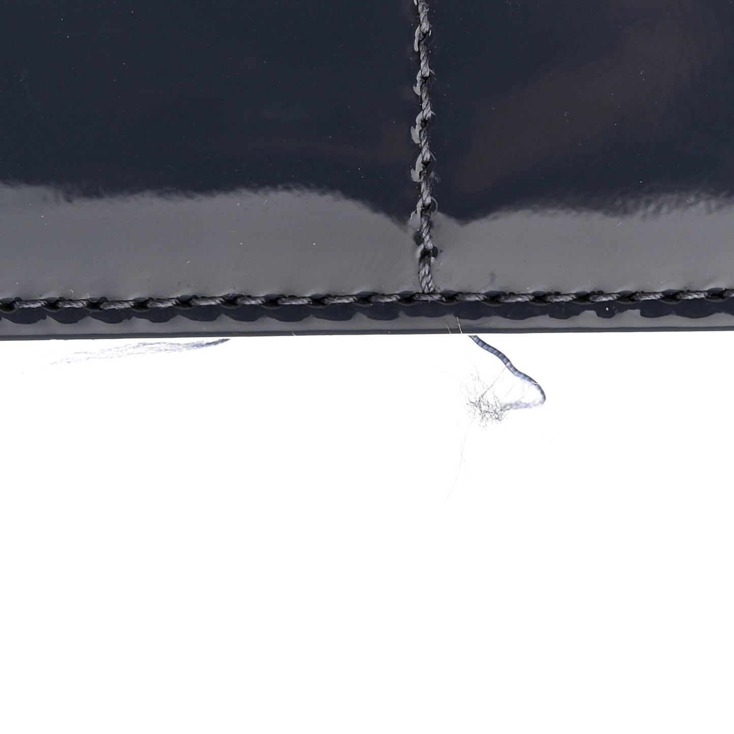 Patent Cannage Lady Dior Chain Wallet Denim