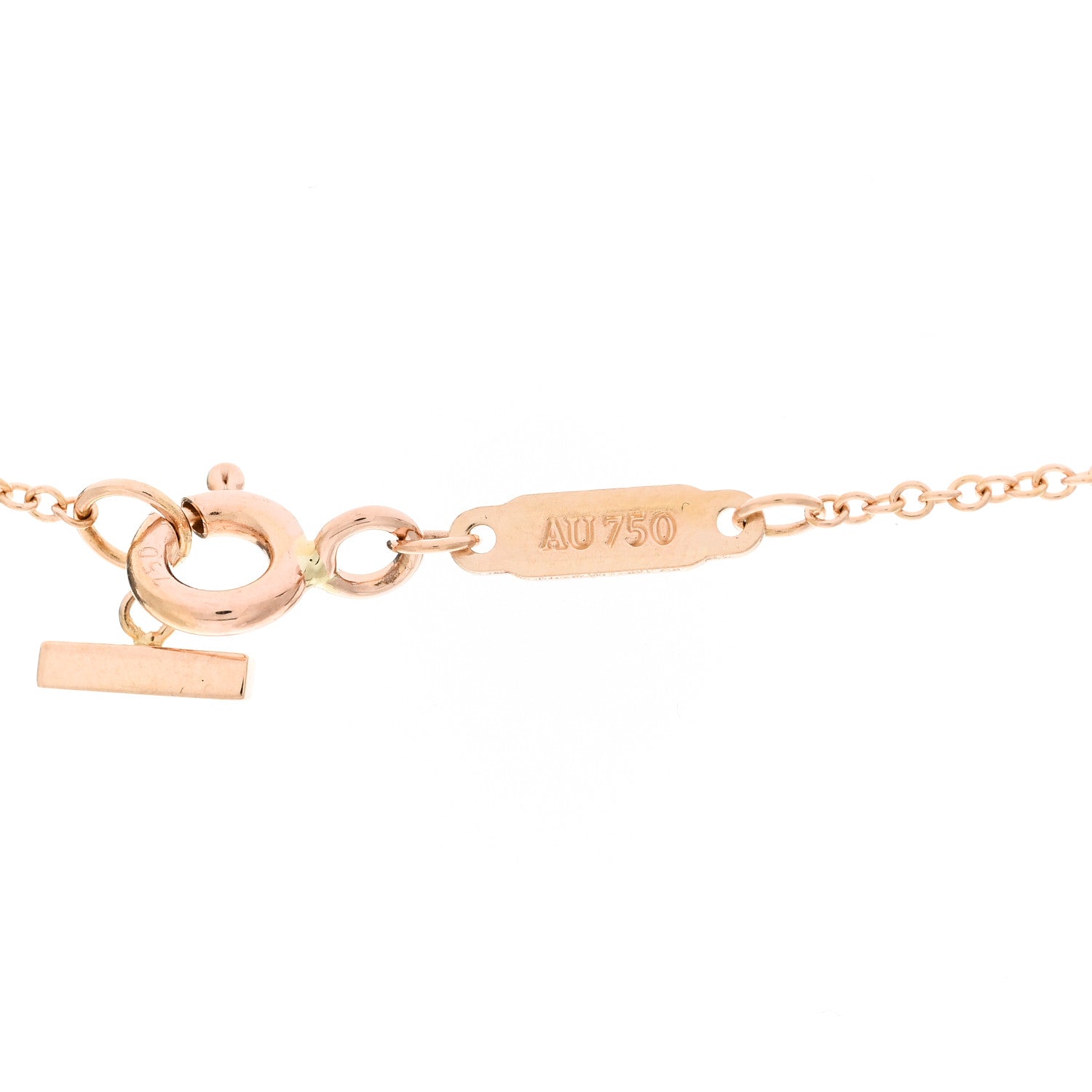 Tiffany 18K Rose Gold Large T Smile Pendant Necklace 5 of 6