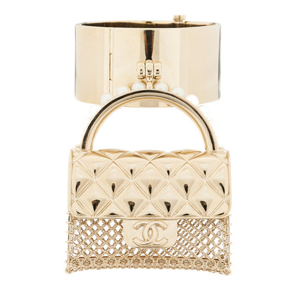 Chanel Metal Micro Pearl Bag Cuff Gold 1 of 8