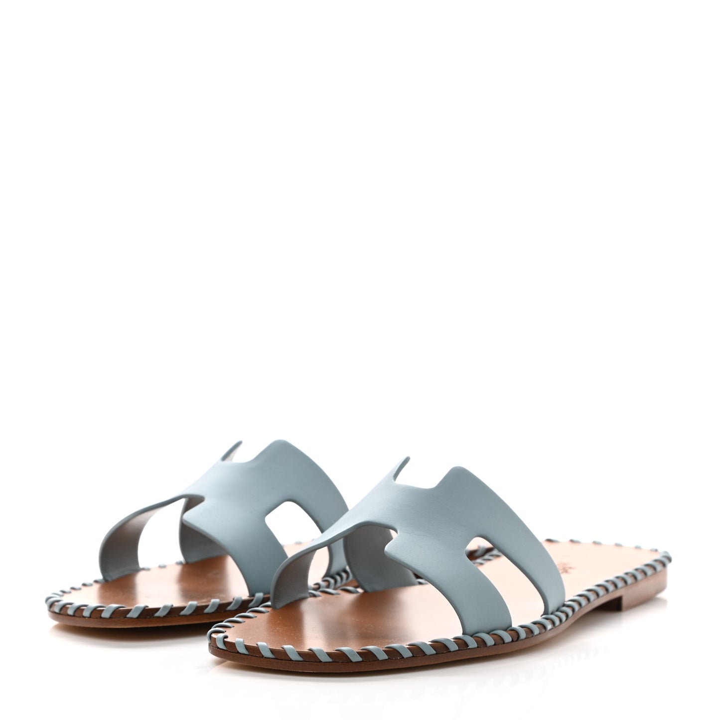 Box Calfskin Braided Oran Sandals 36.5 Vert D'Eau