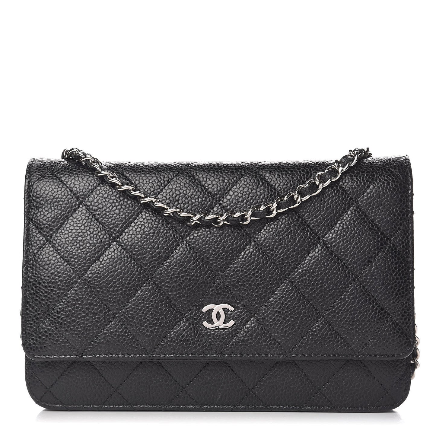 Caviar Quilted Wallet On Chain WOC Black