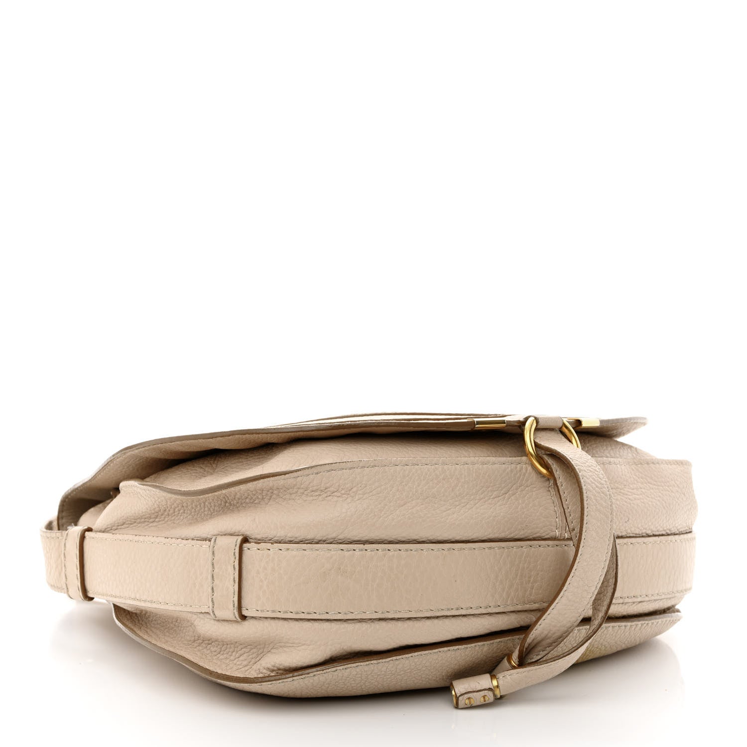 Chloe Grained Calfskin Medium Marcie Saddle Bag Beige 4 of 19
