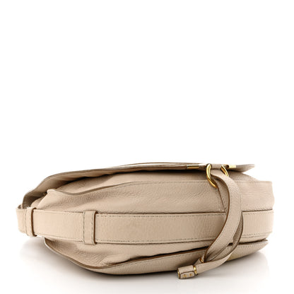 Chloe Grained Calfskin Medium Marcie Saddle Bag Beige 4 of 19
