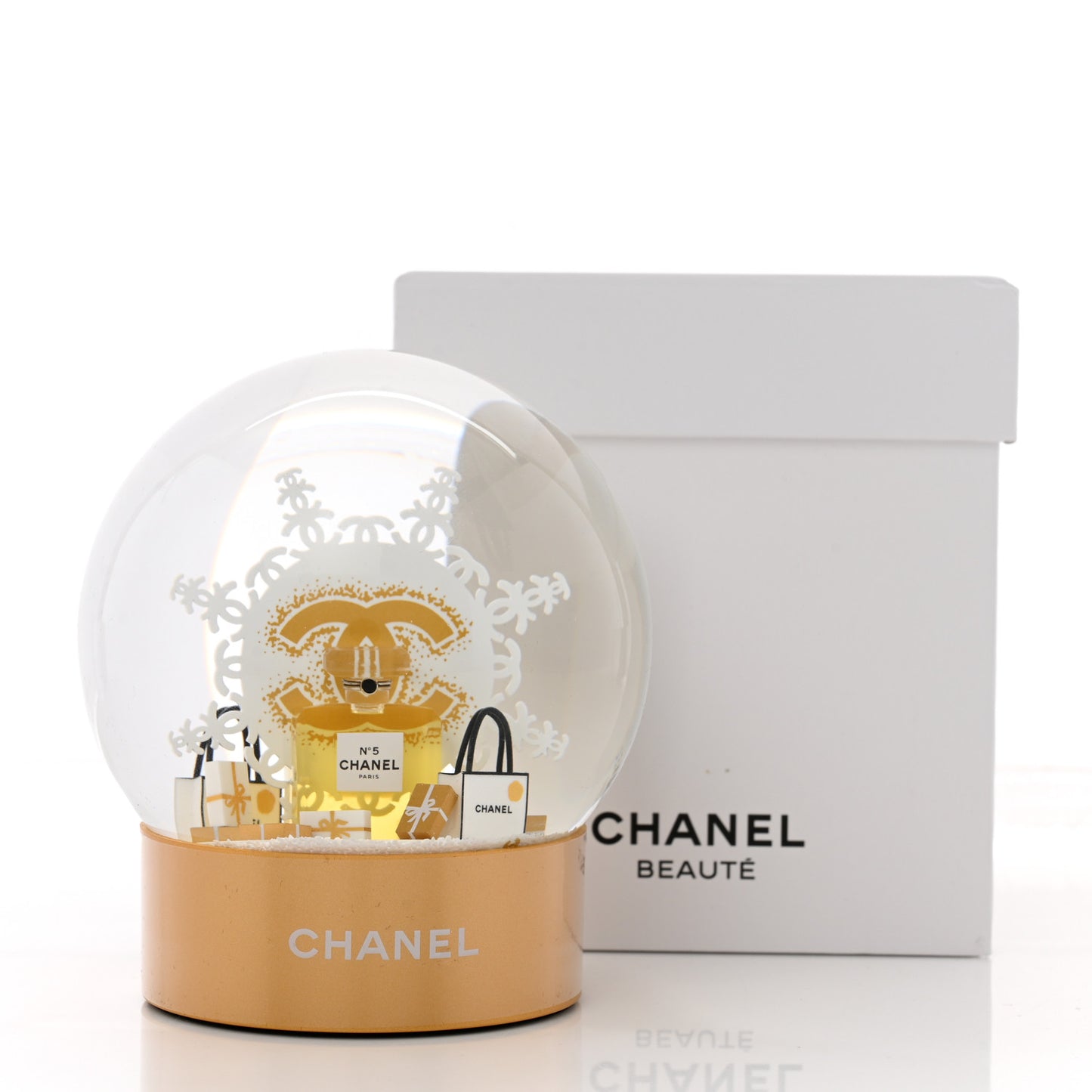 Glass N°5 Perfume Bottle Snow Globe