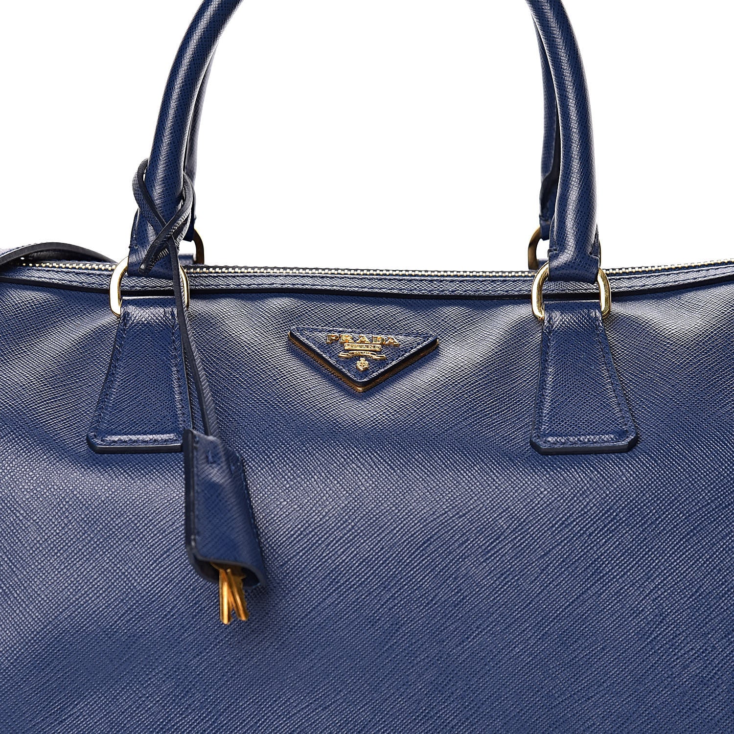 Prada Saffiano Lux Bauletto Bleuette 10 of 10
