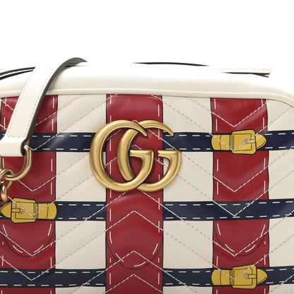 Gucci Calfskin Matelasse Trompe L'Oeil Print Small GG Marmont Chain Shoulder Bag White 13 of 13