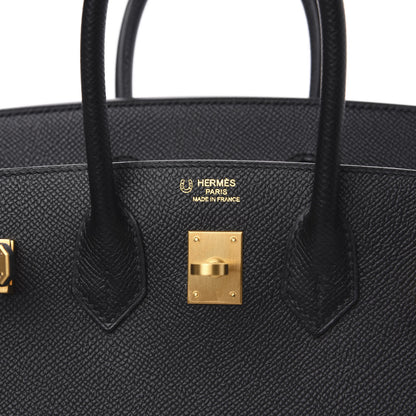 Hermes Epsom Horseshoe Birkin 25 Black Raisin 5 of 9