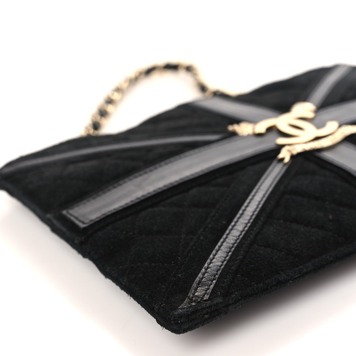 Suede Union Jack Clutch Black